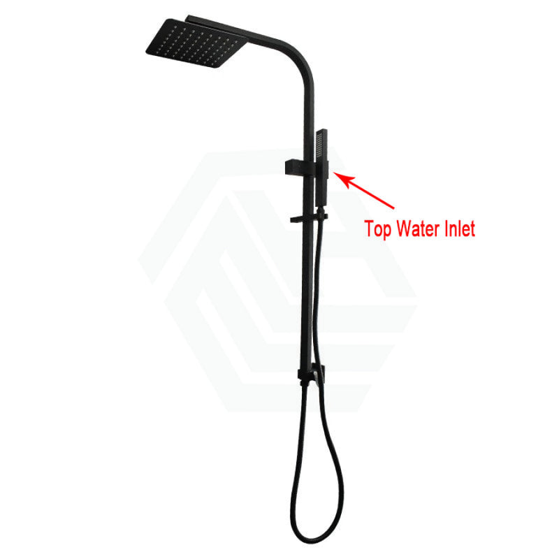 Twin Shower Station Top Water Inlet Suqare Matt Black