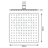 8 Inch 200Mm Square Chrome Rainfall Twin Shower Station Universal Water Inlet 3 Functions Handheld