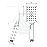 8 Inch 200Mm Square Chrome Rainfall Twin Shower Station Universal Water Inlet 3 Functions Handheld