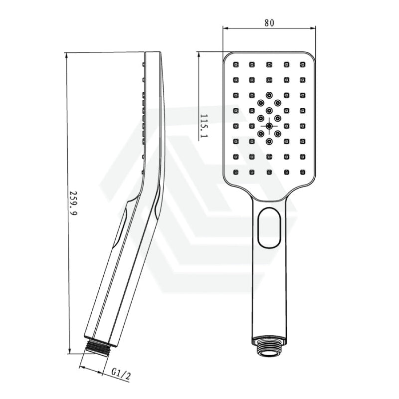 8 Inch 200Mm Square Chrome Rainfall Twin Shower Station Universal Water Inlet 3 Functions Handheld