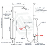 8 Inch 200Mm Square Chrome Rainfall Twin Shower Station Universal Water Inlet 3 Functions Handheld