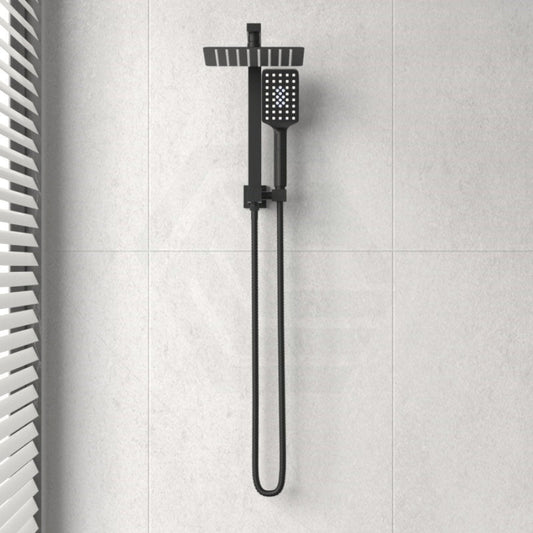 Twin Shower Station Top Water Inlet Square Matt Black