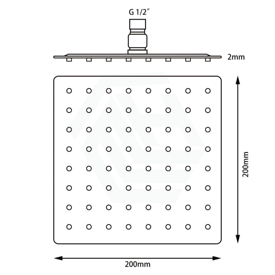 Twin Shower Station Top Water Inlet Square Matt Black