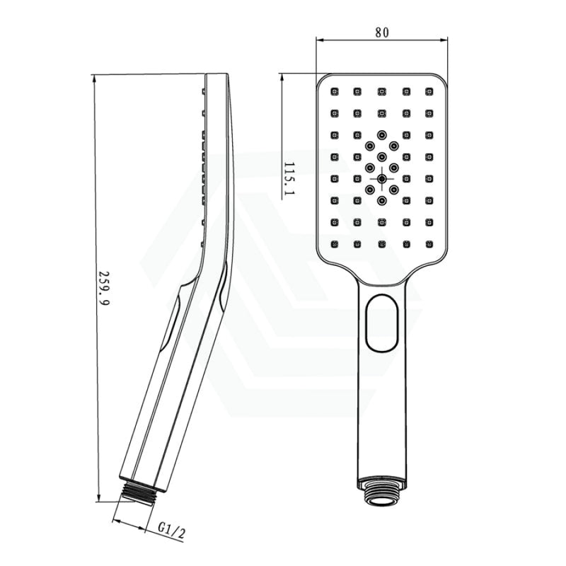 8 Inch 200Mm Square Chrome Rainfall Twin Shower Station Universal Water Inlet 3 Functions Handheld