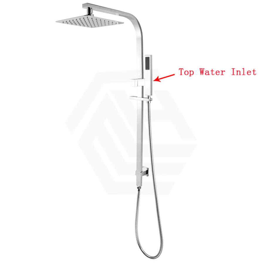 Twin Shower Station Top Water Inlet Suqare Chrome