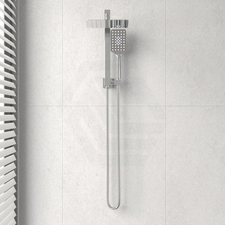 Twin Shower Station Top Water Inlet Square Chrome