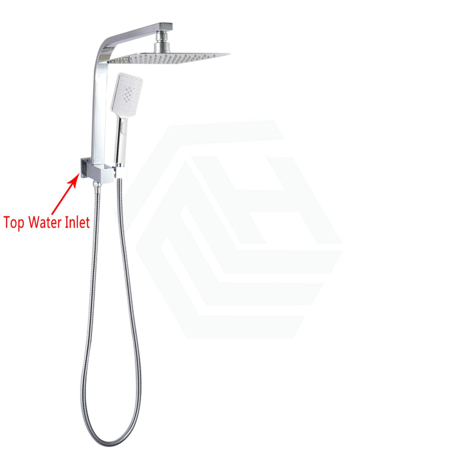 Twin Shower Station Top Water Inlet Square Chrome