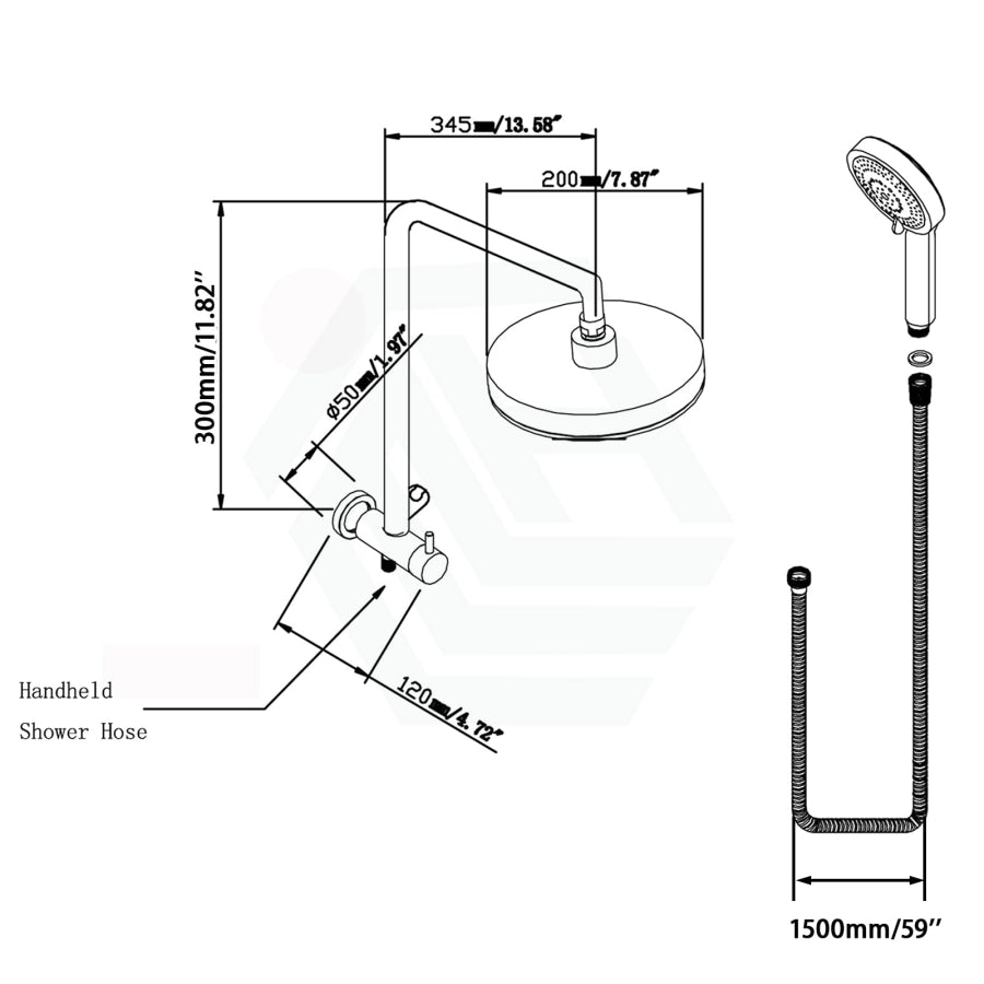 Twin Shower Station Top Water Inlet Round Chrome