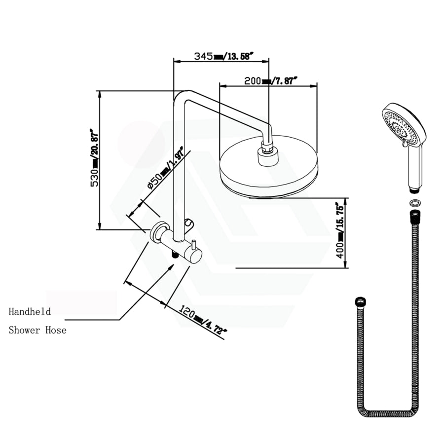 Twin Shower Station Top Inlet Round Chrome