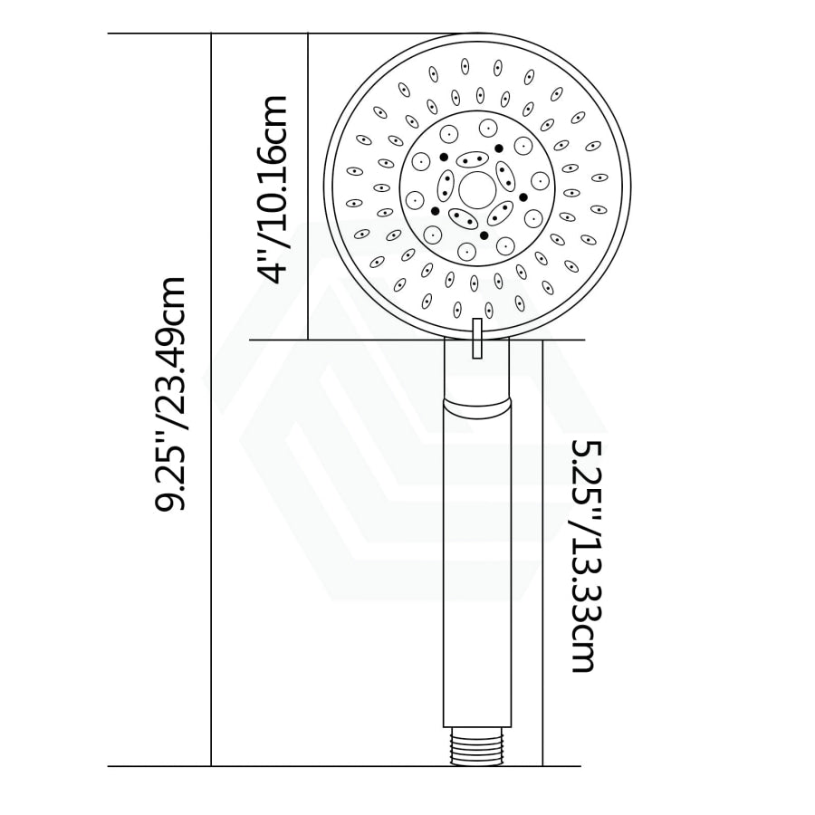 8 Inch Right Angle Round Black Twin Shower Station Top Inlet With 5 Functions Handheld Showers