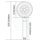 8 Inch Right Angle Round Black Twin Shower Station Top Inlet With 5 Functions Handheld Showers