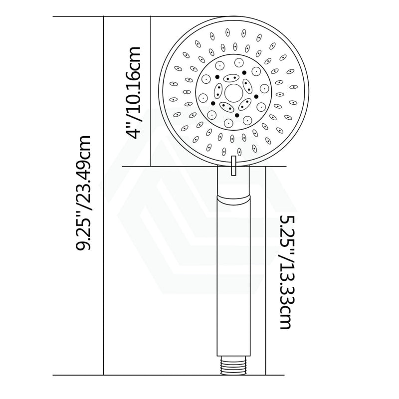 8 Inch Right Angle Round Black Twin Shower Station Top Inlet With 5 Functions Handheld Showers