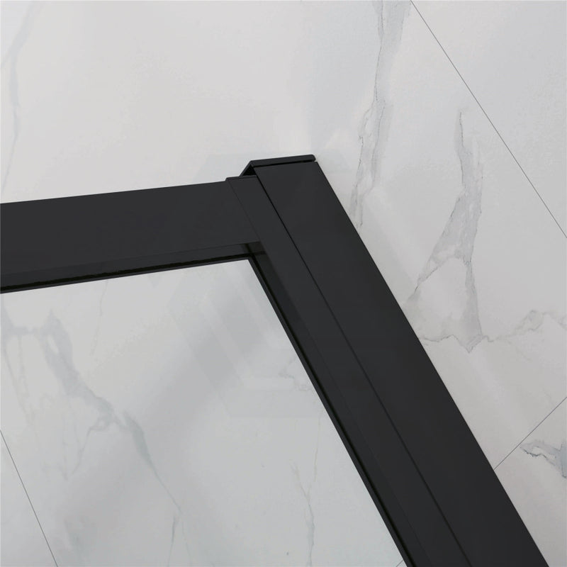 800-1200Mm Square / Rectangle Shower Screen Black Semi-Frameless Double Sliding 6Mm Glass 1900Mm