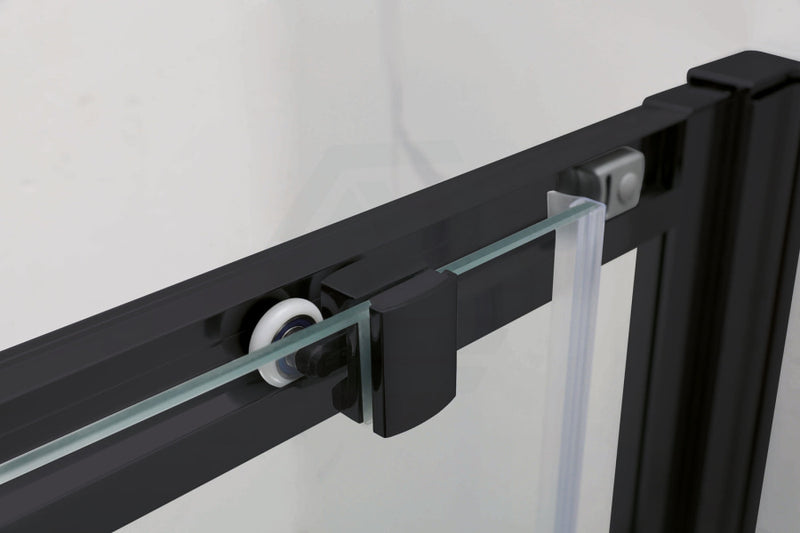 800-1200Mm Square / Rectangle Shower Screen Black Semi-Frameless Double Sliding 6Mm Glass 1900Mm