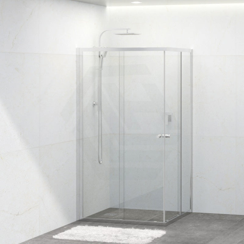 800-1200Mm Square / Rectangle Shower Screen Chrome Semi-Frameless Double Sliding 6Mm Glass 1900Mm