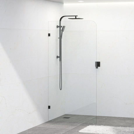 900/1000/1200X2000Mm Frameless Curved Corner Shower Screen Single Door Fixed Panel 10Mm Glass With