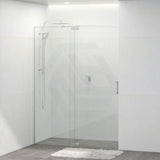 Tempered Glass Shower Screen Wall To Wall Pivotal Door Frameless Chrome