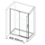 800-900X2000Mm Frameless Shower Screen Wall To Pivotal Door Chrome Hardwares 10Mm Glass