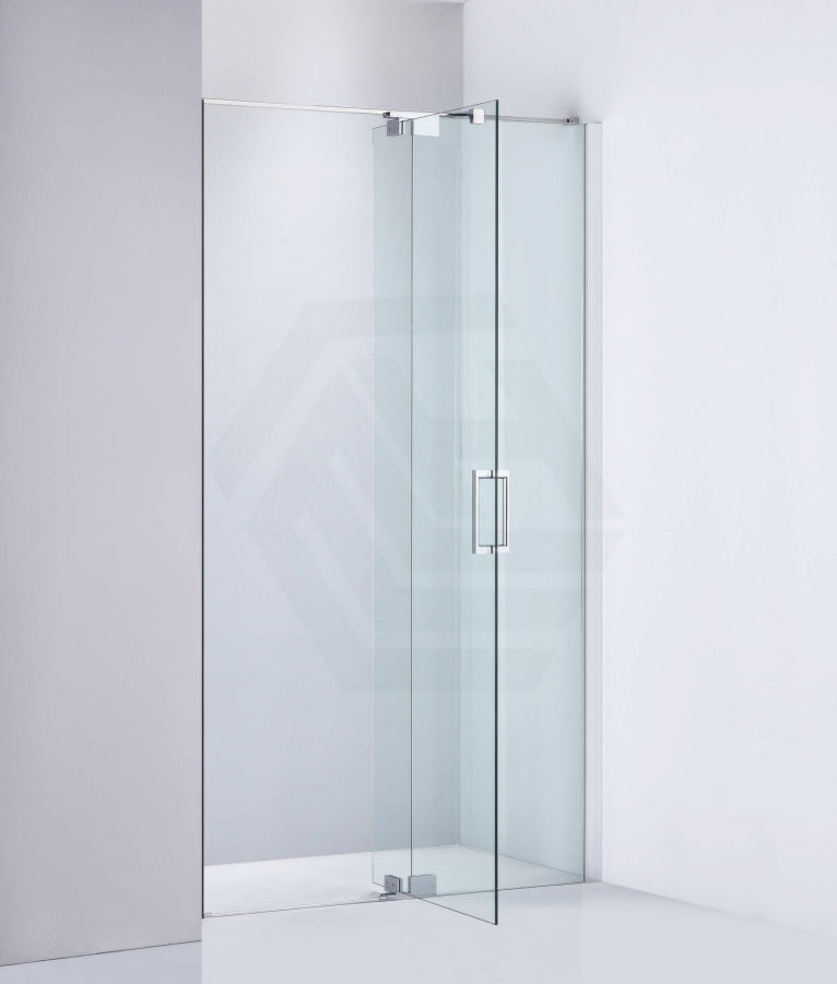 800-900X2000Mm Frameless Shower Screen Wall To Pivotal Door Chrome Hardwares 10Mm Glass