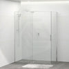 Tempered Glass Shower Screen L Shape Pivotal Door Frameless Chrome