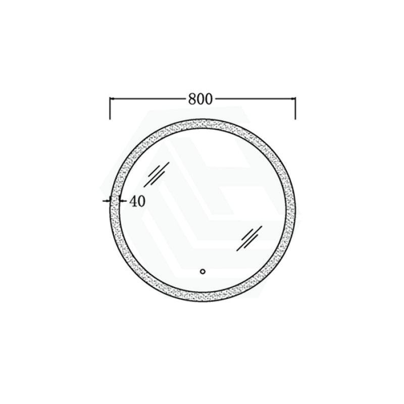 800Mm Led Mirror Round Light On Rim Touch Switch Led Mirrors