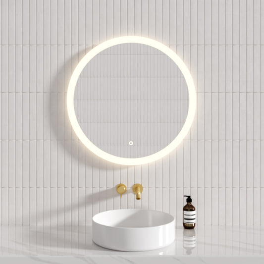 800Mm Led Mirror Round Light On Rim Touch Switch Led Mirrors