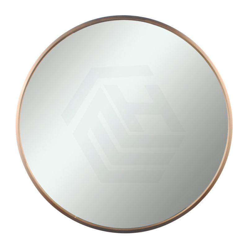 600/800Mm Rose Gold Stainless Steel Framed Round Wall Mirror With Brackets