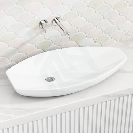 800X390X120Mm Above Counter Ceramic Basin Gloss White Special Shape Basins