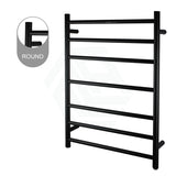 Electric Heated Towel Rail Round 7 Bars Matt Black