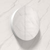 800X800X140Mm Round Pencil Edge Mirror Wall Hung Shaving Cabinet Matt White Cabinets