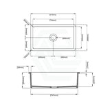 810X480X254Mm Gloss White Camden Fireclay Kitchen Sink Single Bowl Top/Under Mount Double Bowls