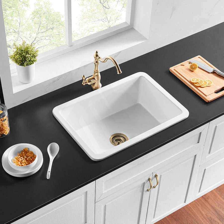 810X480X254Mm Gloss White Camden Fireclay Kitchen Sink Single Bowl Top/Under Mount Double Bowls