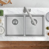 820X457X230Mm 1.2Mm Handmade Top/undermount Double Bowls Kitchen Sink Stainless Steel 304 Satin