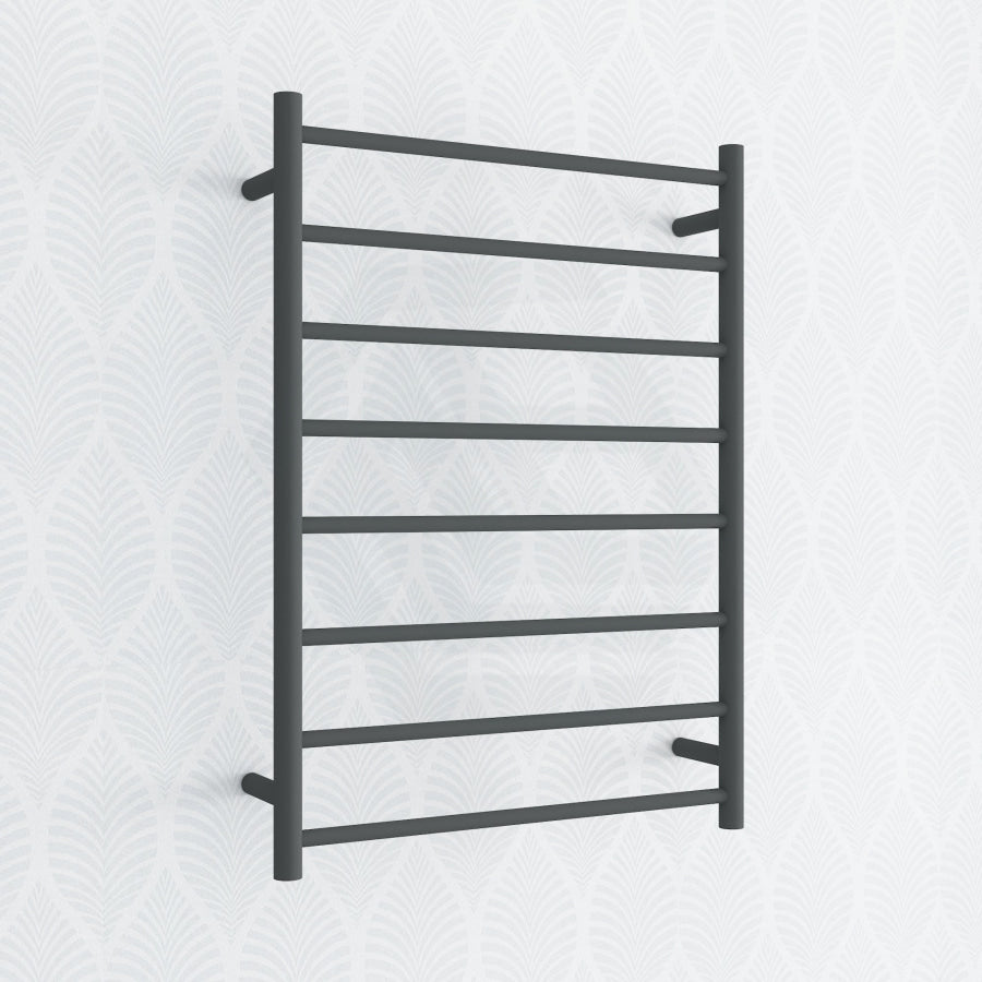 820X600X120Mm Round Black Electric Heated Towel Rack 8 Bars Stainless Steel