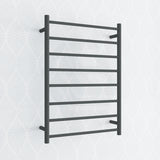 820X600X120Mm Round Black Electric Heated Towel Rack 8 Bars Stainless Steel