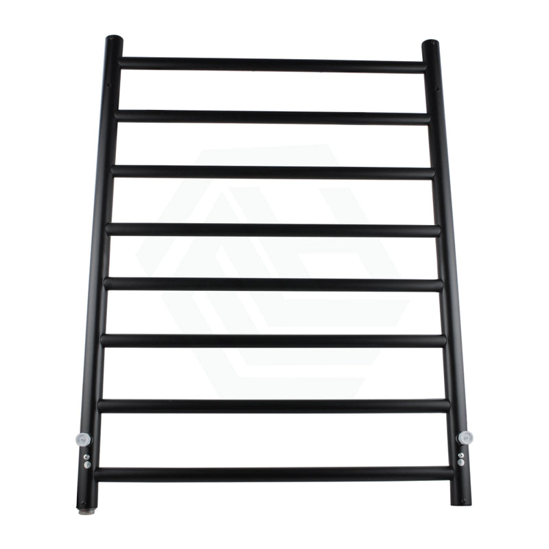 820X600X120Mm Round Black Electric Heated Towel Rack 8 Bars Stainless Steel