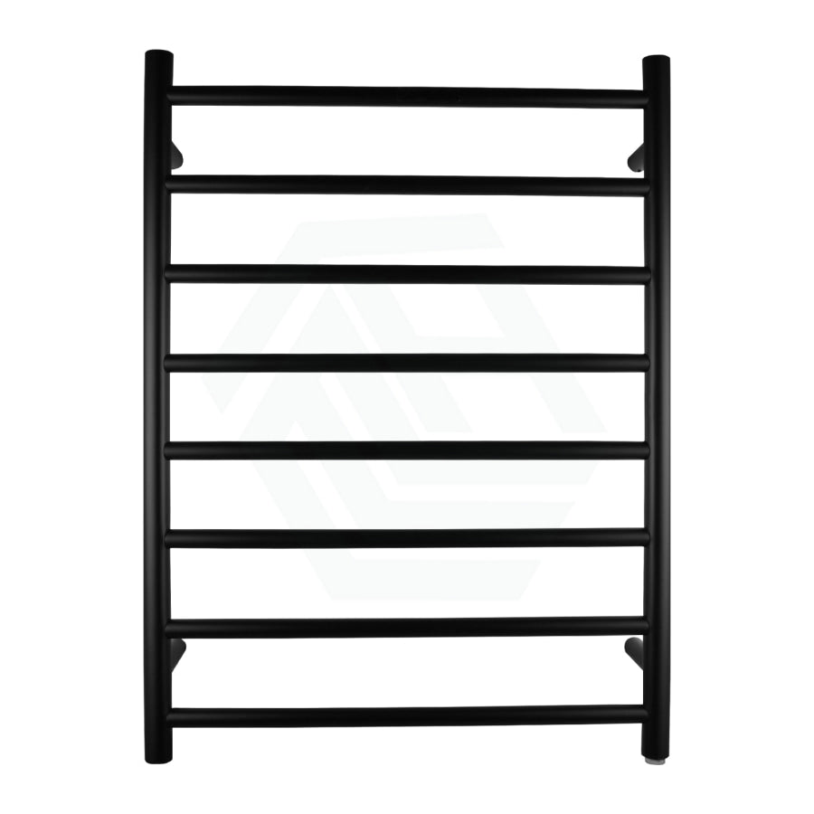 820X600X120Mm Round Black Electric Heated Towel Rack 8 Bars Stainless Steel