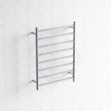 820X600X122Mm Round Chrome Electric Heated Towel Rack 8 Bars Stainless Steel Rails