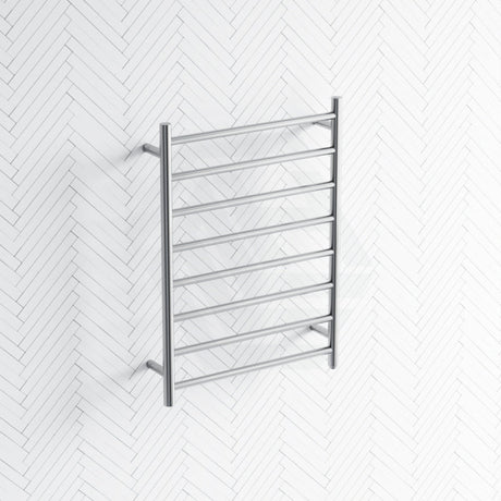 820X600X122Mm Round Chrome Electric Heated Towel Rack 8 Bars Stainless Steel Rails