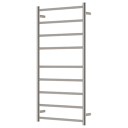 N#1(Nickel) Fienza Isabella Brushed Nickel Heated Towel Rail 600 X 1200Mm 9 Bars Rails