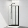 830-1030Mm Wall To Sliding Shower Screen Matt Black Framed 3 Panels Doors 6Mm Glass Screens