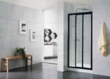 830-1030Mm Wall To Sliding Shower Screen Matt Black Framed 3 Panels Doors 6Mm Glass Screens