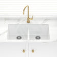 Granite Kitchen Sink Double Bowls Under Mount 838mm White