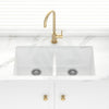 Granite Kitchen Sink Double Bowls Under Mount 838mm White