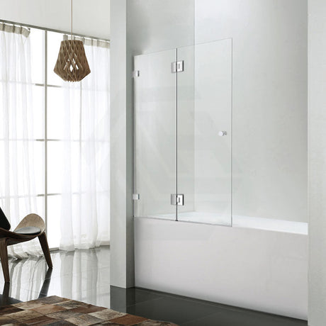 850/1000X1500Mm Fixed & Swing Bathtub Shower Screen 10Mm Tempered Glass Frameless Panel Chrome