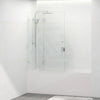 Tempered Glass Frameless Bathtub Shower Screen Swing Panel Chrome