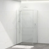 Tempered Glass Semi-frameless Shower Screen Pivot Door L Shape Chrome