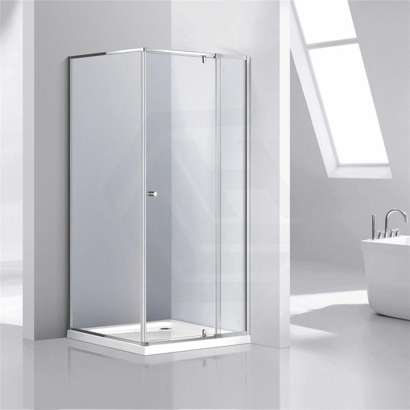 850-980X900X1900Mm Semi-Frameless Shower Screen Pivot Door L Shape Chrome Fittings 6Mm Glass