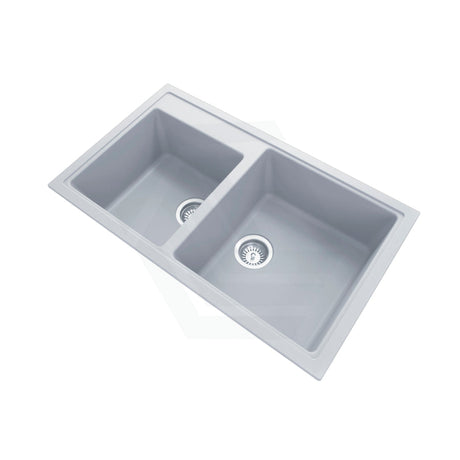 860X500X205Mm Carysil Concrete Grey Double Bowl Granite Kitchen Laundry Sink Top/flush/under Mount