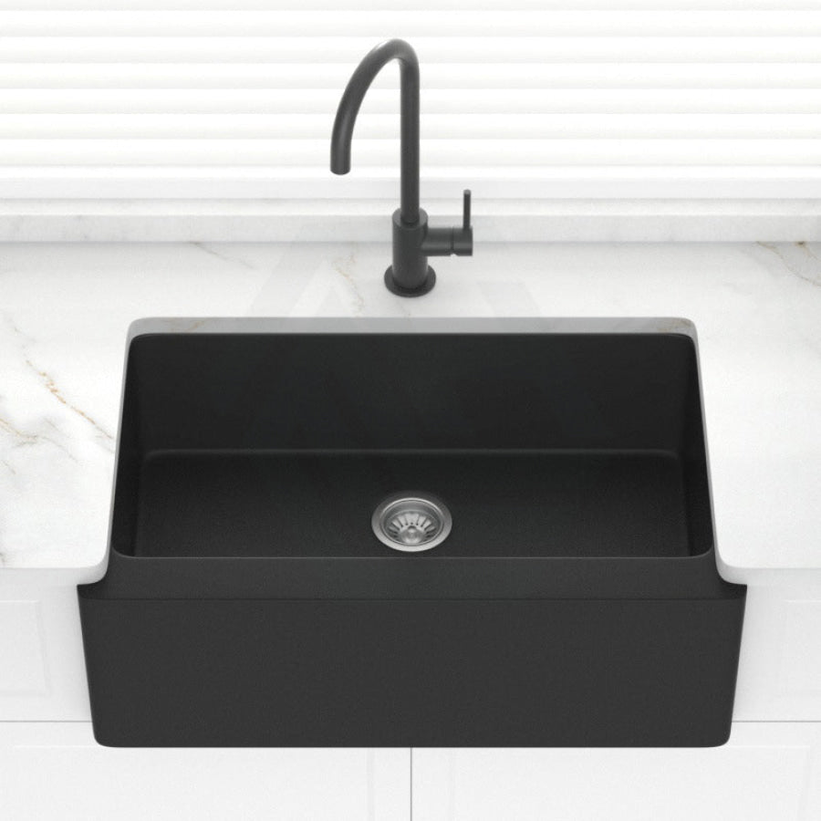 865X540X229Mm Black Granite Butler Sink Single Bowl Farmhouse Kitchen Laundry Apron Front Products